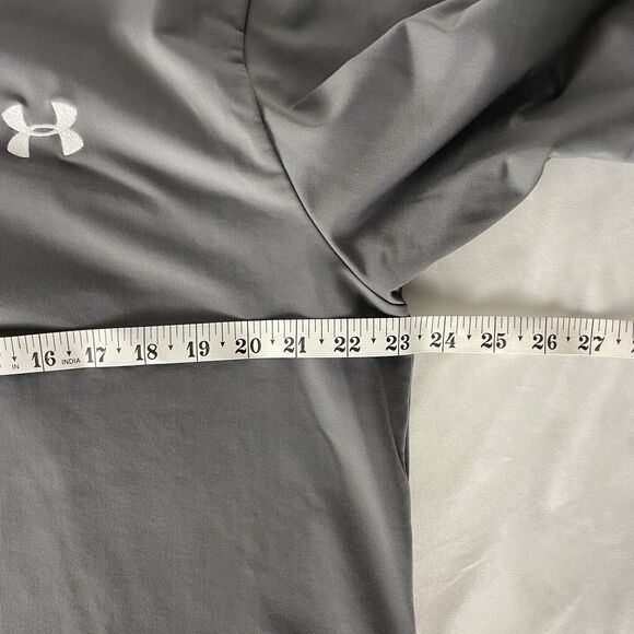 Under Amour Men's Quarter Zip Tab Collar Pullover Grey Fleece Large - Picture 4 of 7